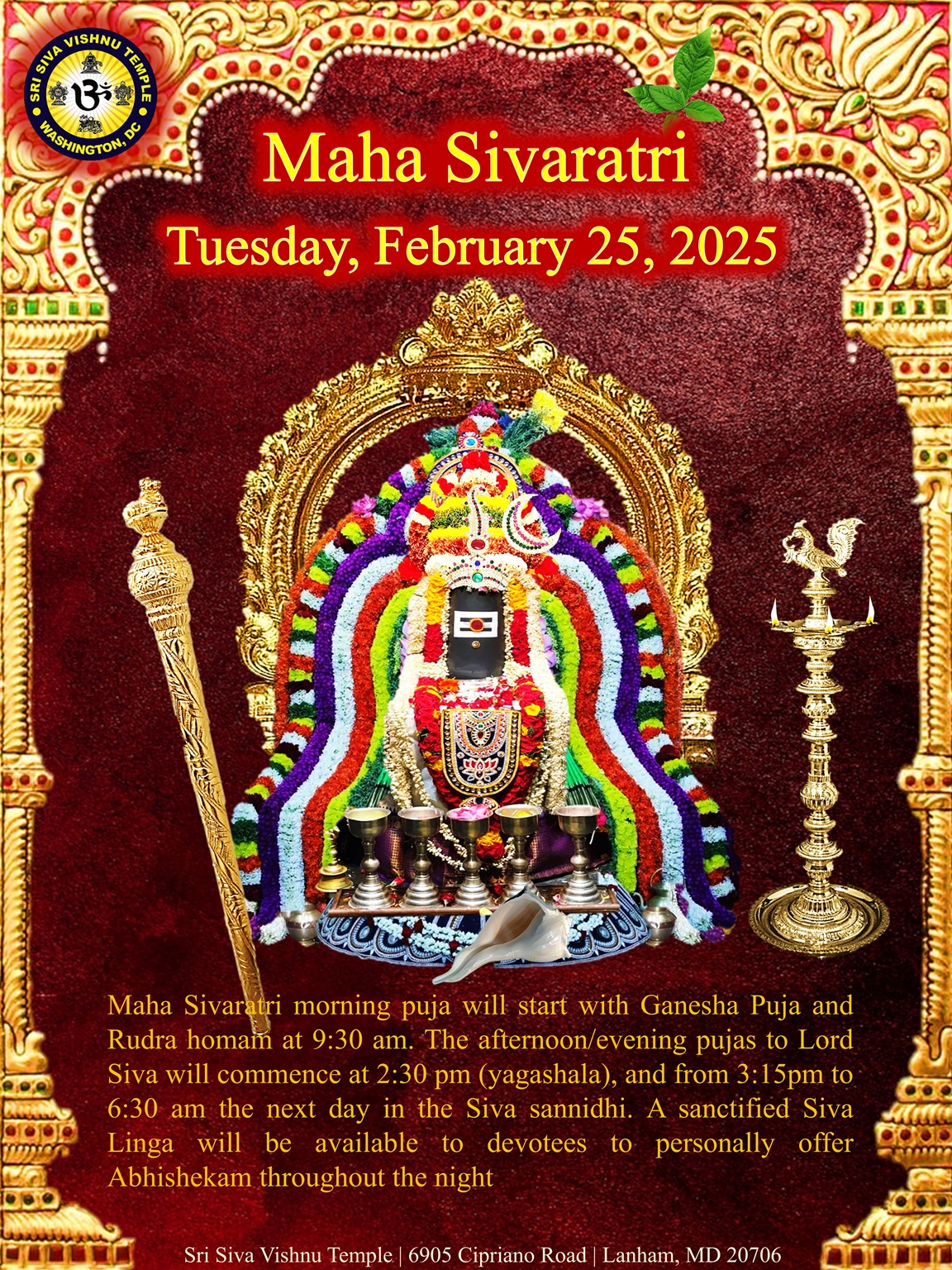 Events for January 2025 Sri Siva Vishnu Temple