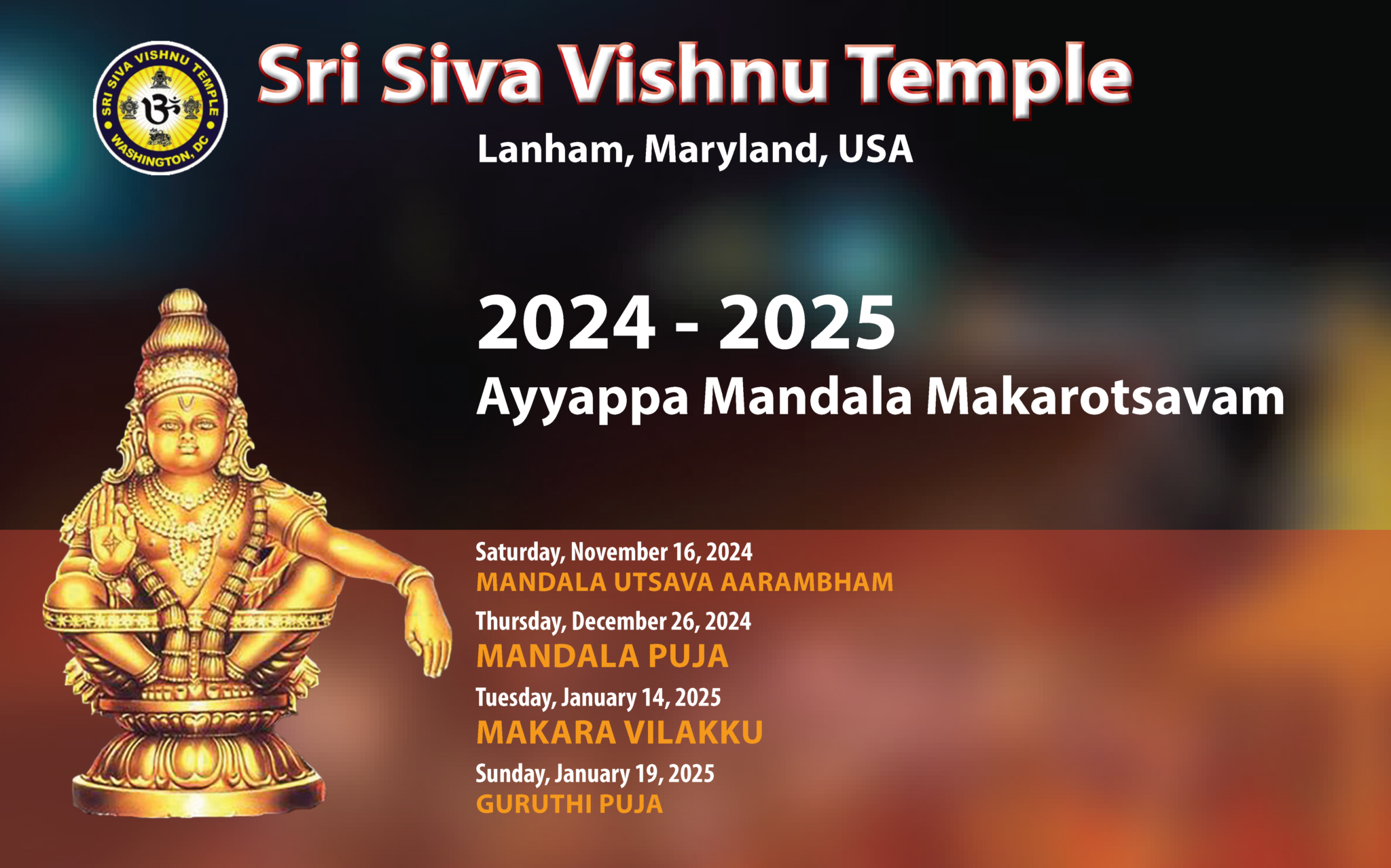 Events for January 2025 Sri Siva Vishnu Temple